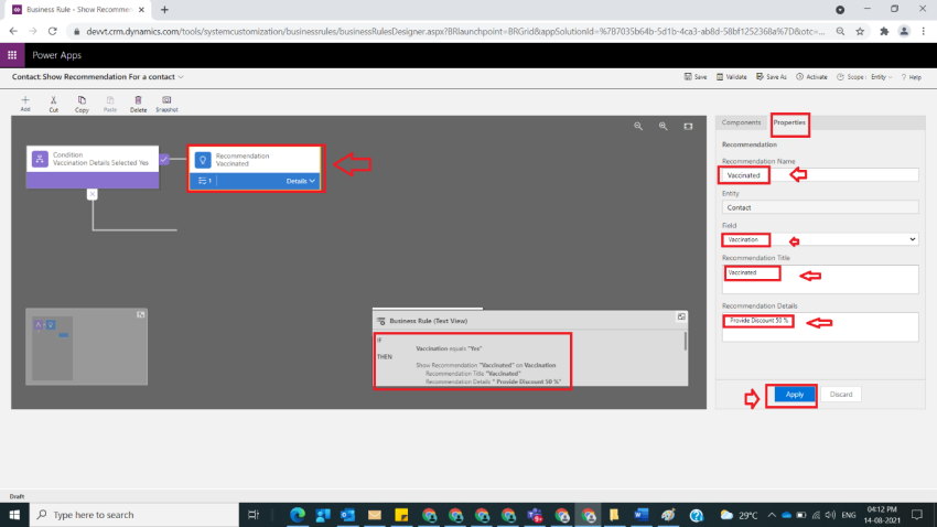 Business Rules with Actions Recommendations